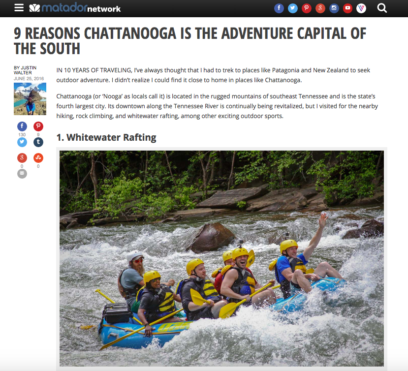 Chattanooga Tennessee Nooga TN Adventure Capital of the South adventure travel writer Justin Walter